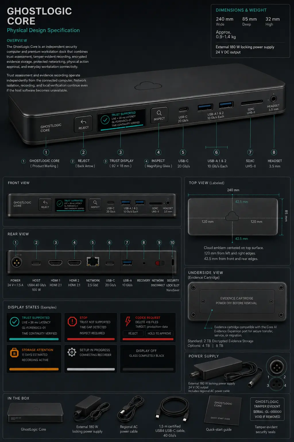 GhostLogic Core physical design specification