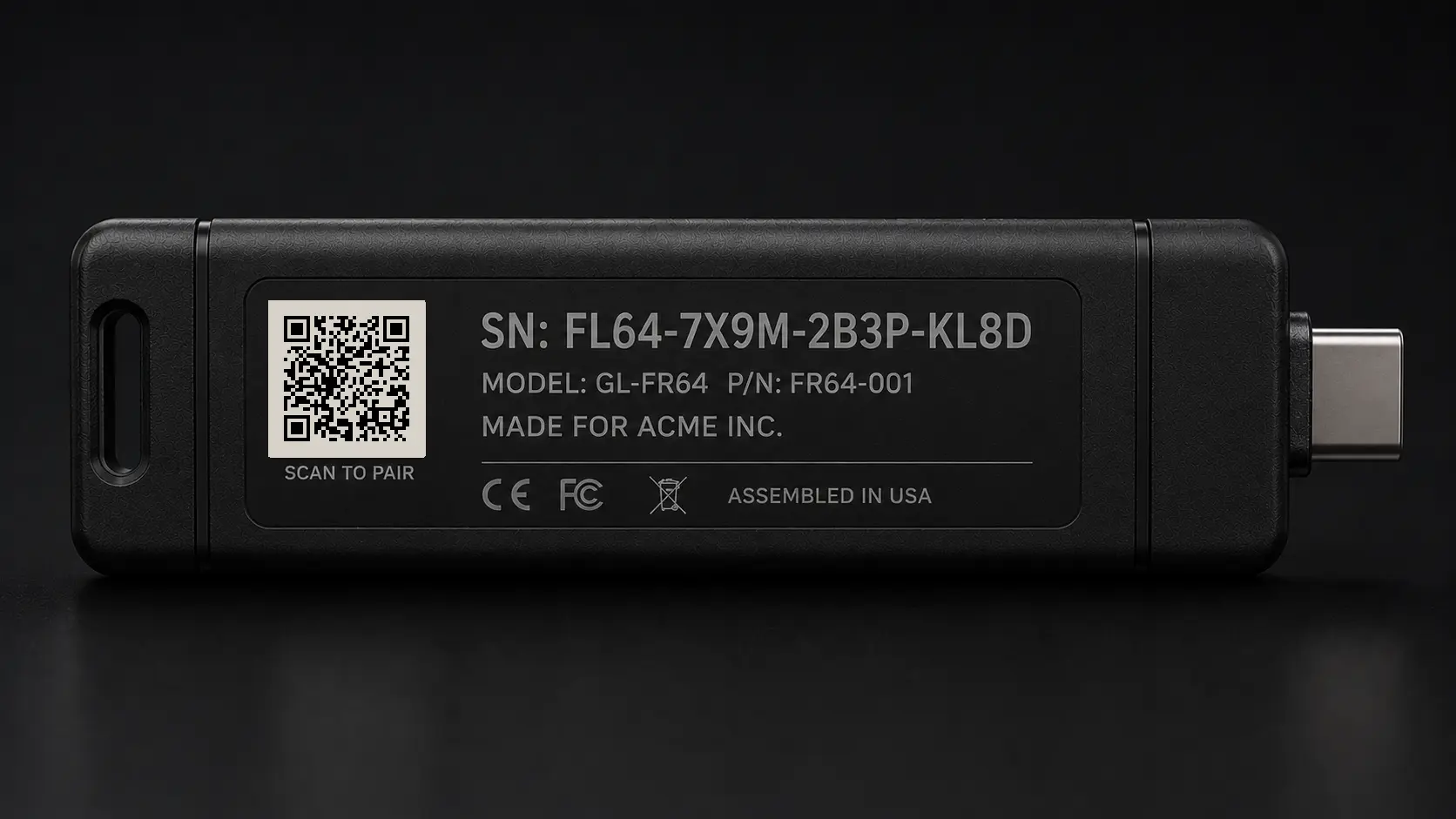 Concept rendering of the GhostLogic Flight Recorder rear pairing label