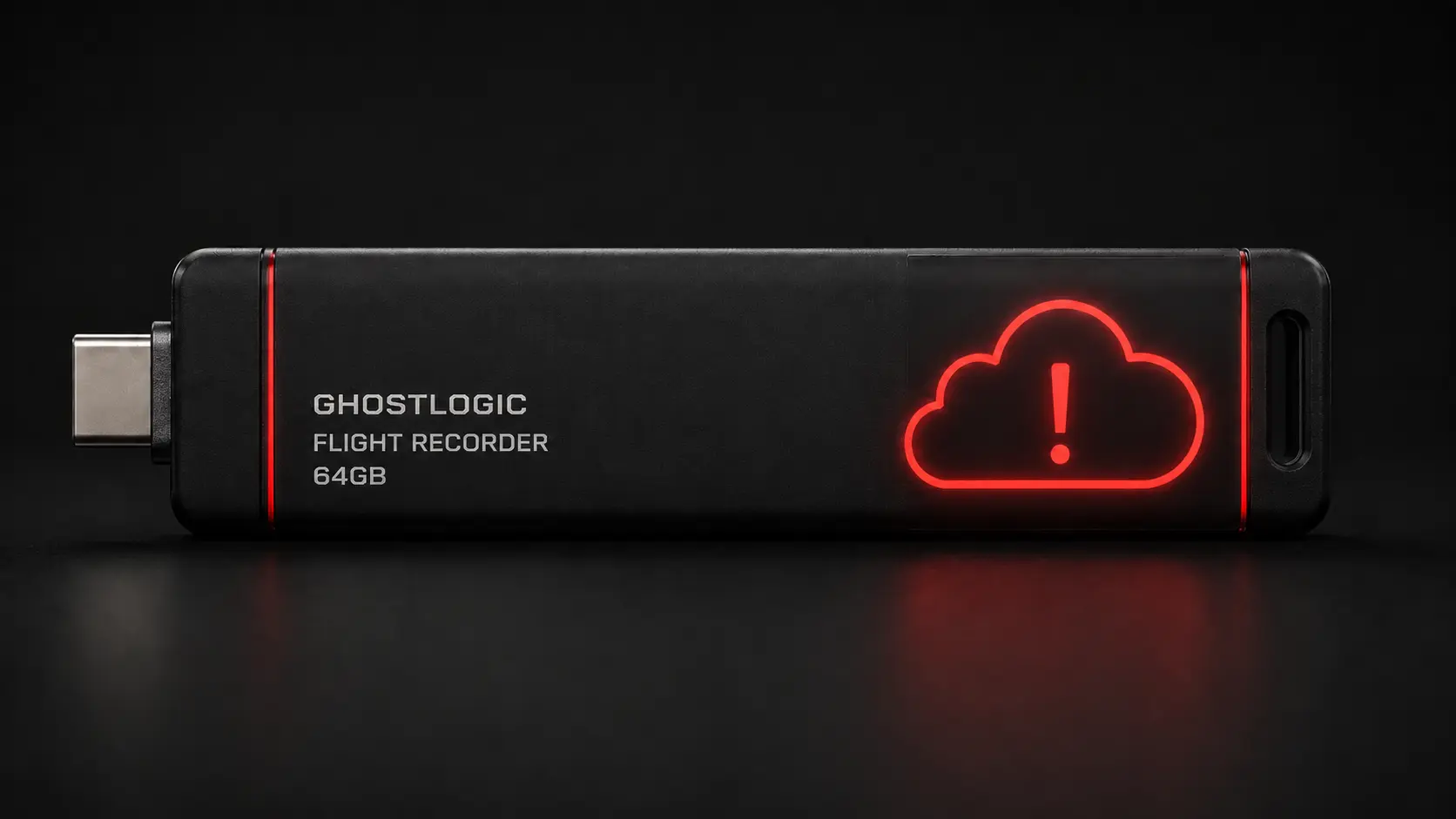 GhostLogic Flight Recorder illuminated red in Do Not Trust state